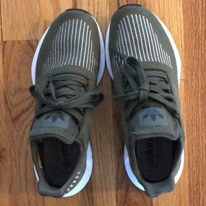 Adidas olive green swift run sneakers